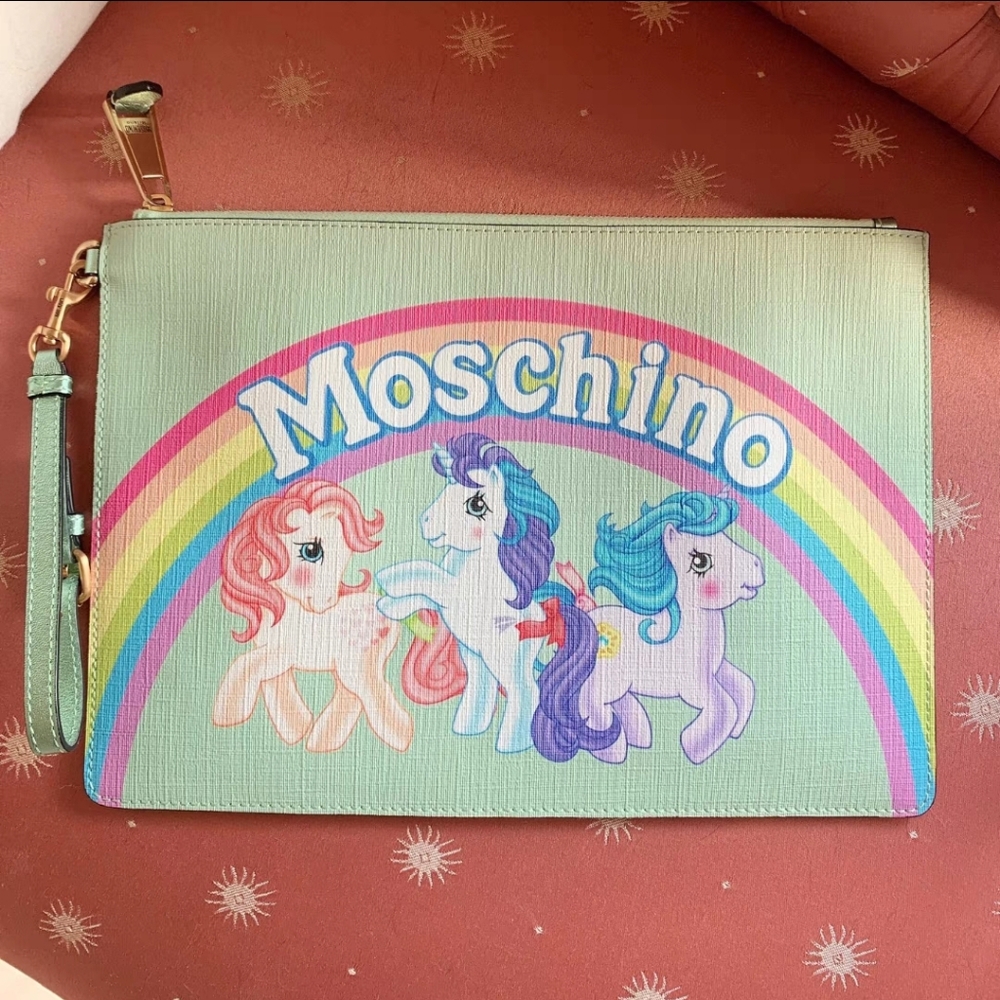 NWT Moschino x My Little Pony Capsule Collection Mini Clutch Wristlet bag